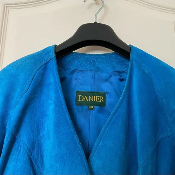 Vintage very high quality Danier  leather suede jacket in gorgeous blue XS - Picture 3 of 5